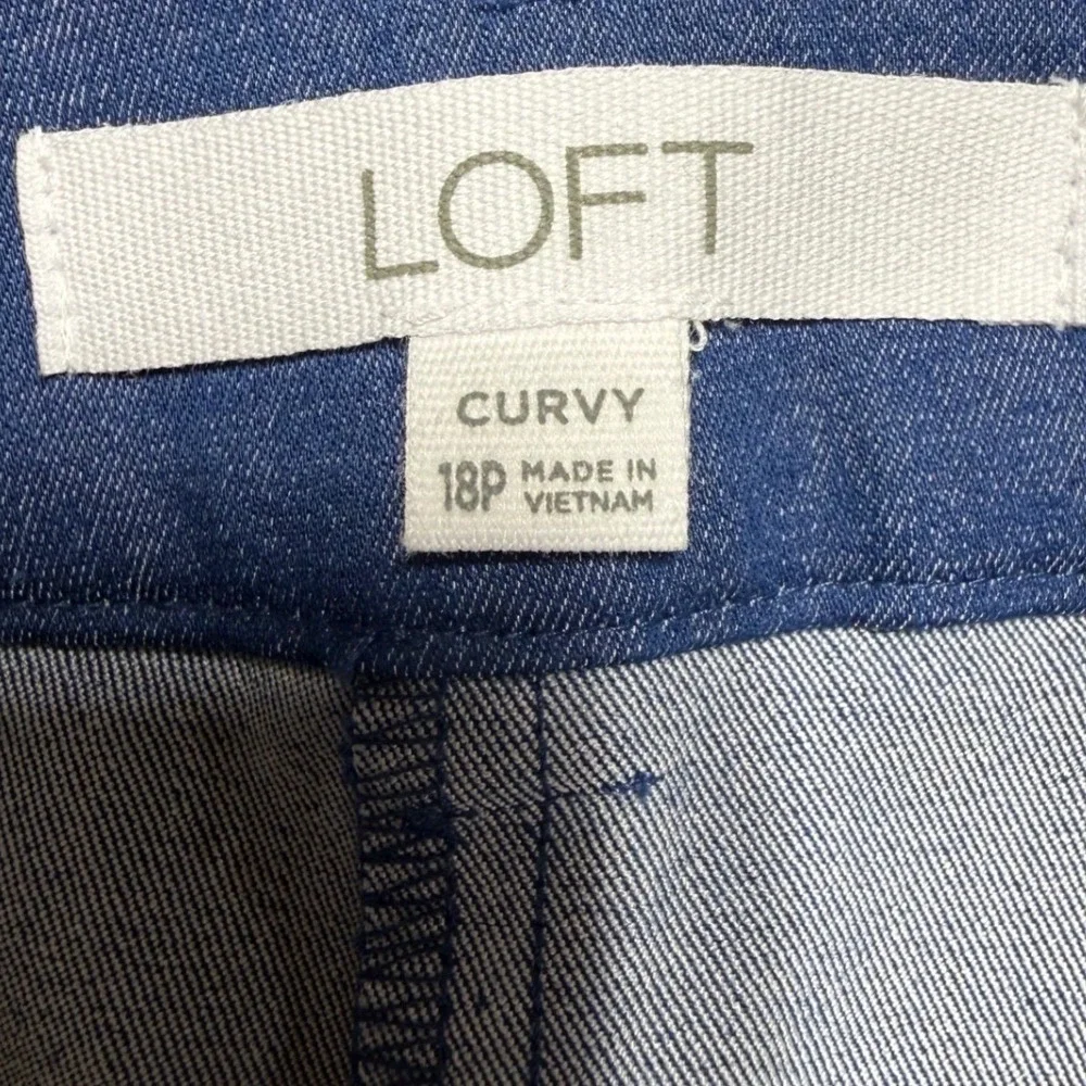 LOFT Riviera Short 18P Blue Curvy Fit Casual Summer Career Shorts Pockets‎ NWOT